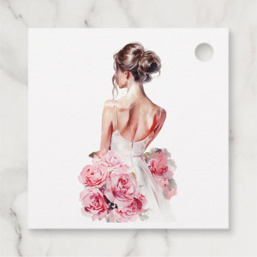 Verbluffende trouwjurk Vrijgezellenfeest op een bu Bedankjes Labels (Achterkant)