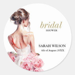 Verbluffende trouwjurk Vrijgezellenfeest op een bu Ronde Sticker