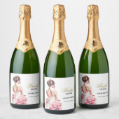 Verbluffende trouwjurk Vrijgezellenfeest op een bu Sparkling Wijnetiket (Flessen)