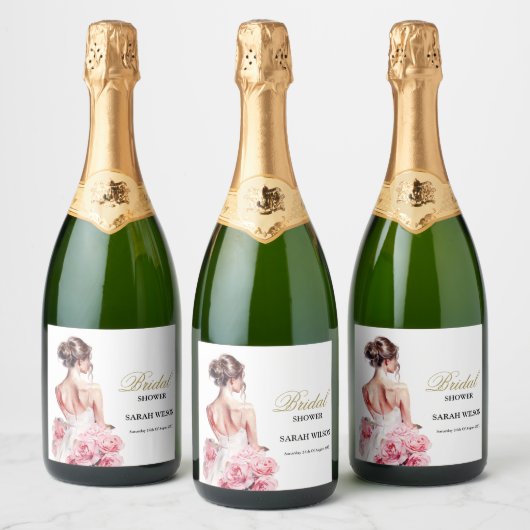 Verbluffende trouwjurk Vrijgezellenfeest op een bu Sparkling Wijnetiket (Flessen)