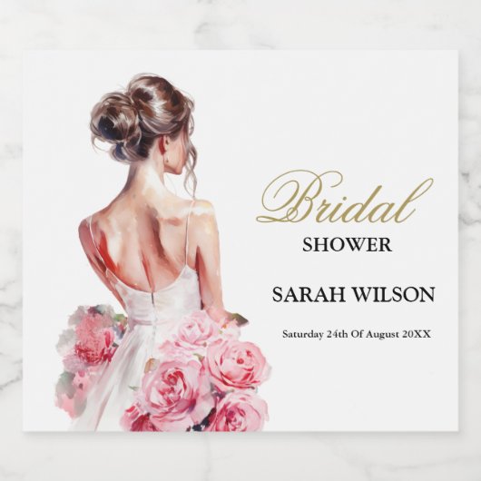 Verbluffende trouwjurk Vrijgezellenfeest op een bu Sparkling Wijnetiket (Enkel label)