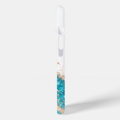 Verbluffende turquoise blauwe glinsterende telefoo Case-Mate iPhone case (Achterkant / Links)