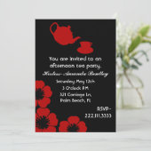 Verbluffende uitnodiging van de Zwarte en Rode Tea (Staand voorkant)