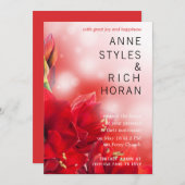 Verbluffende uitnodiging voor een Rode Floral brui (Voorkant / Achterkant)