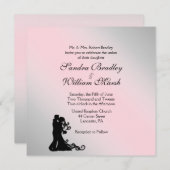 Verbluffende uitnodiging voor grijze en roze bruil (Voorkant / Achterkant)