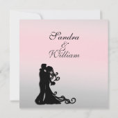 Verbluffende uitnodiging voor grijze en roze bruil (Achterkant)