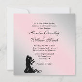 Verbluffende uitnodiging voor grijze en roze bruil (Voorkant)