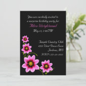 Verbluffende uitnodiging voor zwarte en roze dames (Staand voorkant)