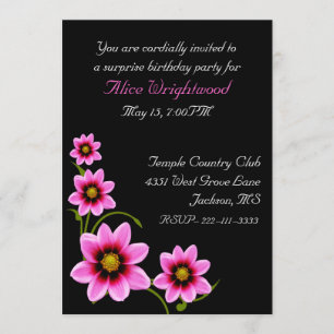 Verbluffende uitnodiging voor zwarte en roze dames