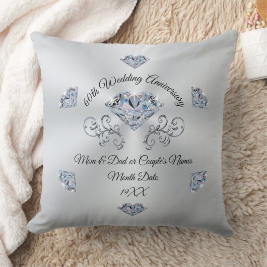 Verbluffende unieke 60e bruiloft Jubileum geschenk Kussen (Deken)