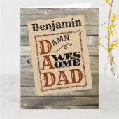 Verbluffende Vader Western Thema Aangepaste Naamka Kaart (Gele Bloem)