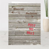 Verbluffende Vader Western Thema Aangepaste Naamka Kaart (Achterkant)