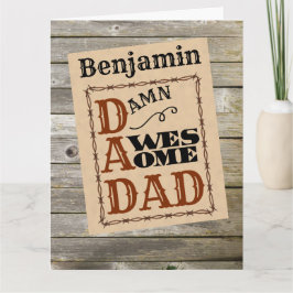 Verbluffende Vader Western Thema Aangepaste Naamka Kaart