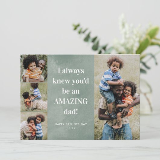 Verbluffende Vaderdag voor pap fotocollage Kaart (Staand voorkant)