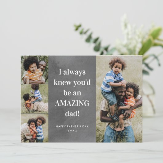 Verbluffende Vaderdag voor pap fotocollage Kaart (Staand voorkant)