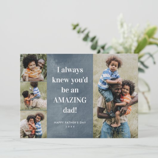 Verbluffende Vaderdag voor pap fotocollage Kaart (Staand voorkant)