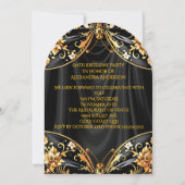 Verbluffende Verjaardag Zwart Goud Bloemen Vlinder Kaart (Achterkant)