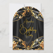 Verbluffende Verjaardag Zwart Goud Bloemen Vlinder Kaart (Voorkant)