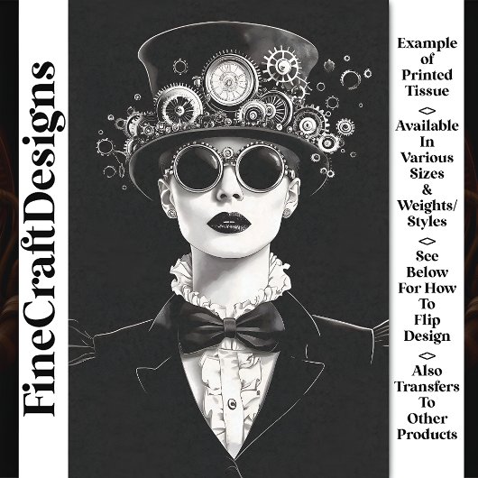 Verbluffende Victoriaans Steampunk Woman AC3 Decou Tissuepapier