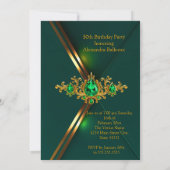 Verbluffende Vijftigste Verjaardag Smaragdgroen Go Kaart (Achterkant)