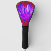 Verbluffende Violet Blue en hot-roze Cactus Dahlia Golfheadcover (Voorkant)
