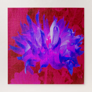 Verbluffende Violet Blue en hot-roze Cactus Dahlia Legpuzzel