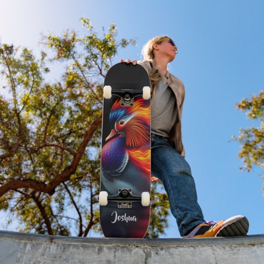 Verbluffende Vlammend-Vuurvogel Hete Mandarijneend Persoonlijk Skateboard (Buiten 1)