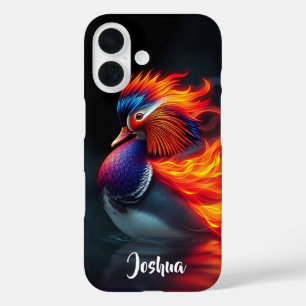 Verbluffende Vlammende-Vuurvogel Hete Mandarijneen iPhone 16 Hoesje