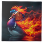 Verbluffende Vlammende-Vuurvogel Hete Mandarijneen Tegeltje (Voorkant)