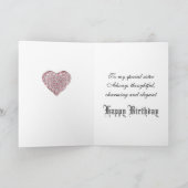 Verbluffende  vrouw Black Lace Verjaardag Zuster Kaart (Binnen)