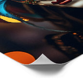 Verbluffende vrouw in Mardi Gras Mask Poster (Hoek)