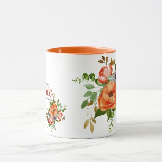 Verbluffende waterkleurige florzen mok (Midden)