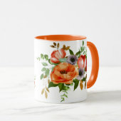 Verbluffende waterkleurige florzen mok (Voorkant rechts)