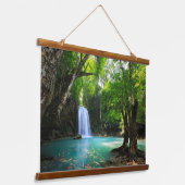 Verbluffende waterval in tropisch regenwoud hangend wandkleed (Gebogen)