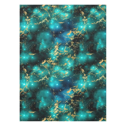 Verbluffende Waterverf Groene en goudmarmer Melkwe Tafelkleed (Voorkant)