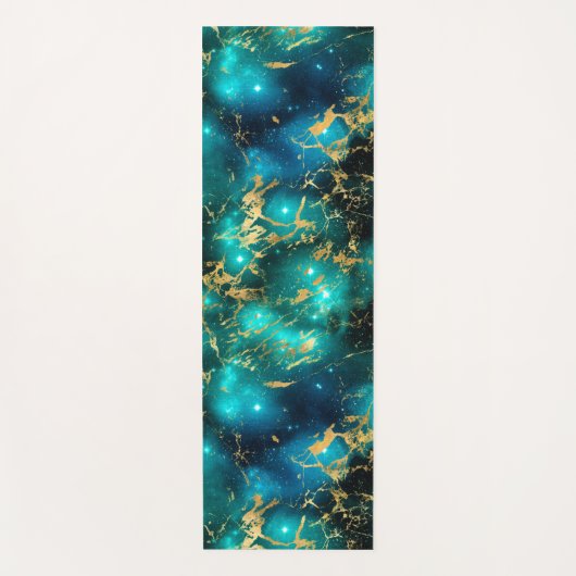 Verbluffende Waterverf Groene en goudmarmer Melkwe Yogamat (Voorkant)