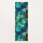 Verbluffende Waterverf Groene en goudmarmer Melkwe Yogamat (Achterkant)