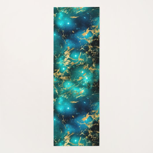 Verbluffende Waterverf Groene en goudmarmer Melkwe Yogamat (Achterkant)