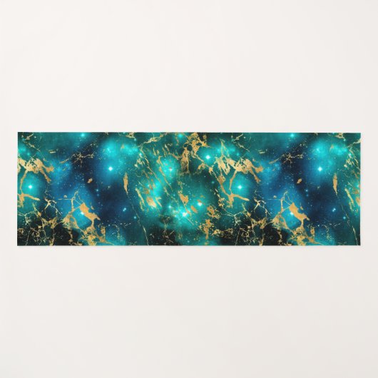 Verbluffende Waterverf Groene en goudmarmer Melkwe Yogamat (Voorkant (horizontaal))