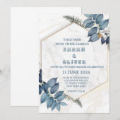 Verbluffende Waterverf huwelijksuitnodiging in Sha Kaart (Voorkant / Achterkant)