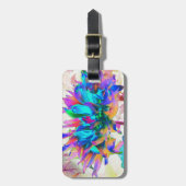 Verbluffende Waterverf regenboog Cactus Dahlia Bagagelabel (Voorkant verticaal)