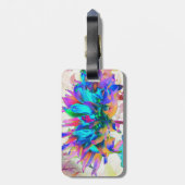 Verbluffende Waterverf regenboog Cactus Dahlia Bagagelabel (Achterkant verticaal)