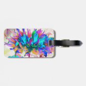 Verbluffende Waterverf regenboog Cactus Dahlia Bagagelabel (Achterkant horizontaal)