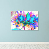 Verbluffende Waterverf regenboog Cactus Dahlia Canvas Afdruk (Insitu (Houten vloer))