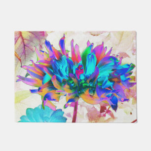 Verbluffende Waterverf regenboog Cactus Dahlia Deurmat