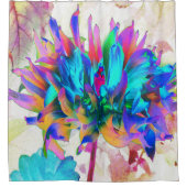 Verbluffende Waterverf regenboog Cactus Dahlia Douchegordijn (Voorkant)