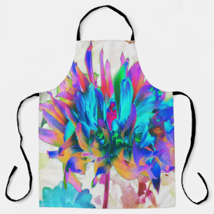 Verbluffende Waterverf regenboog Cactus Dahlia Schort