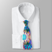 Verbluffende Waterverf regenboog Cactus Dahlia Stropdas (Gebonden)