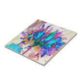 Verbluffende Waterverf regenboog Cactus Dahlia Tegeltje (Zijkant)