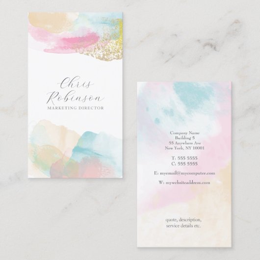 Verbluffende Waterverf veegt marketing promotie af Visitekaartje (Voorkant / Achterkant)